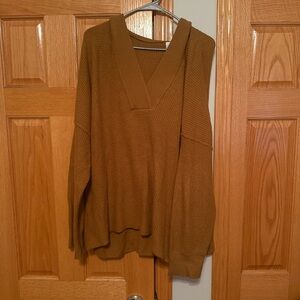 American Eagle Outfitters Brown V-Neck Sweater